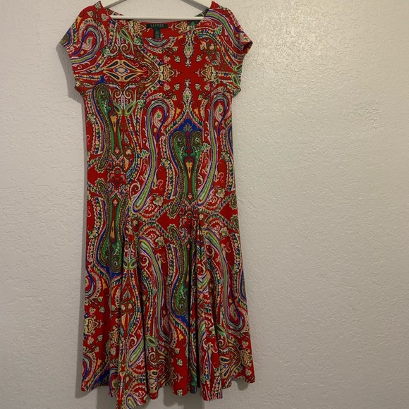 Lauren Ralph Lauren Dresses & Skirts - Ralph Lauren Red Paisley Dress